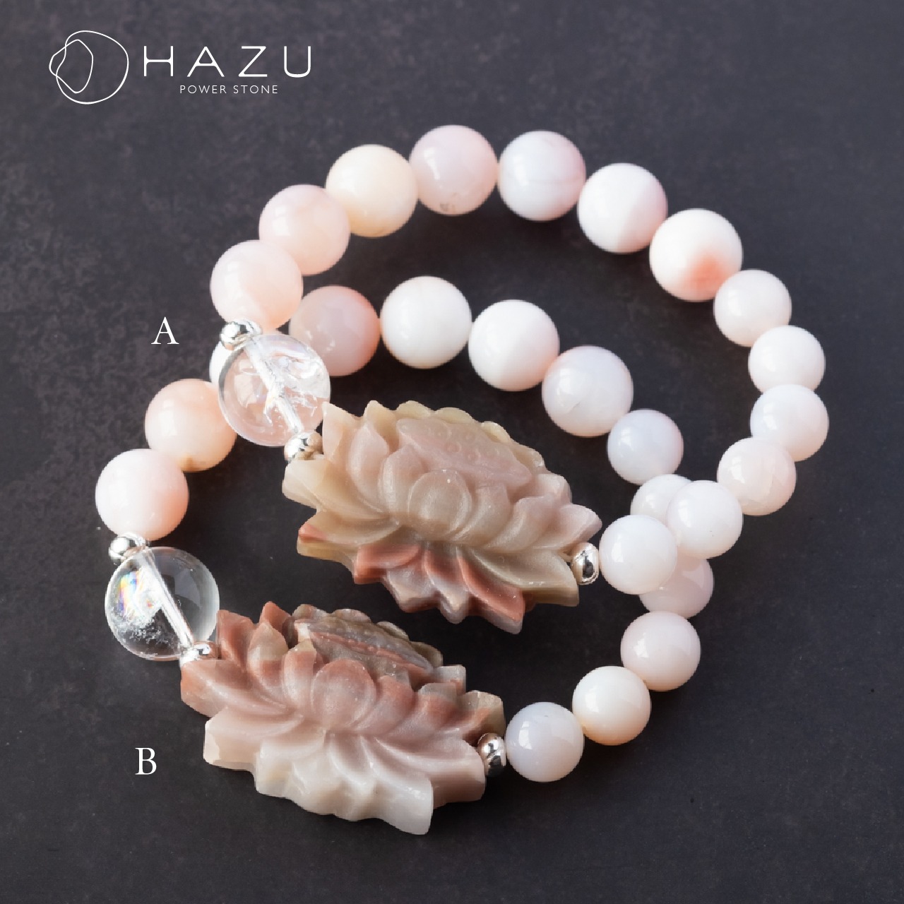 豊かになる☆選べる蓮華の五徳［瑪瑙／アイリスクォーツ（ヒマラヤ産）］