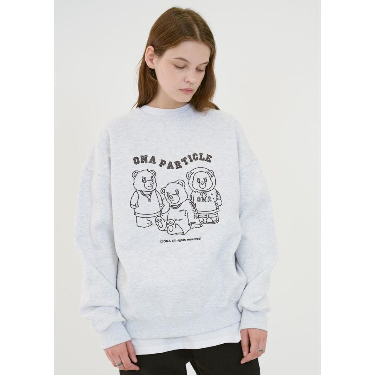 ONA] 2ND Triple Bear Line Sweatshirts (6 color) 正規品 韓国