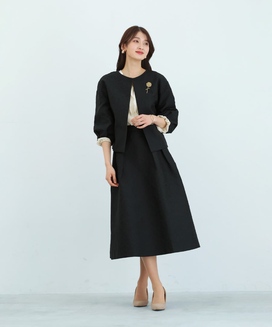 セットアップで映える 】 マットジャガード・ランタンスリーブ