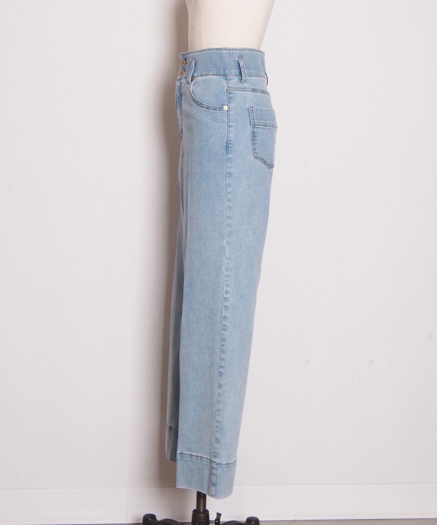 ストレッチデニムパンツ A/ライトブルー | troisiemechaco