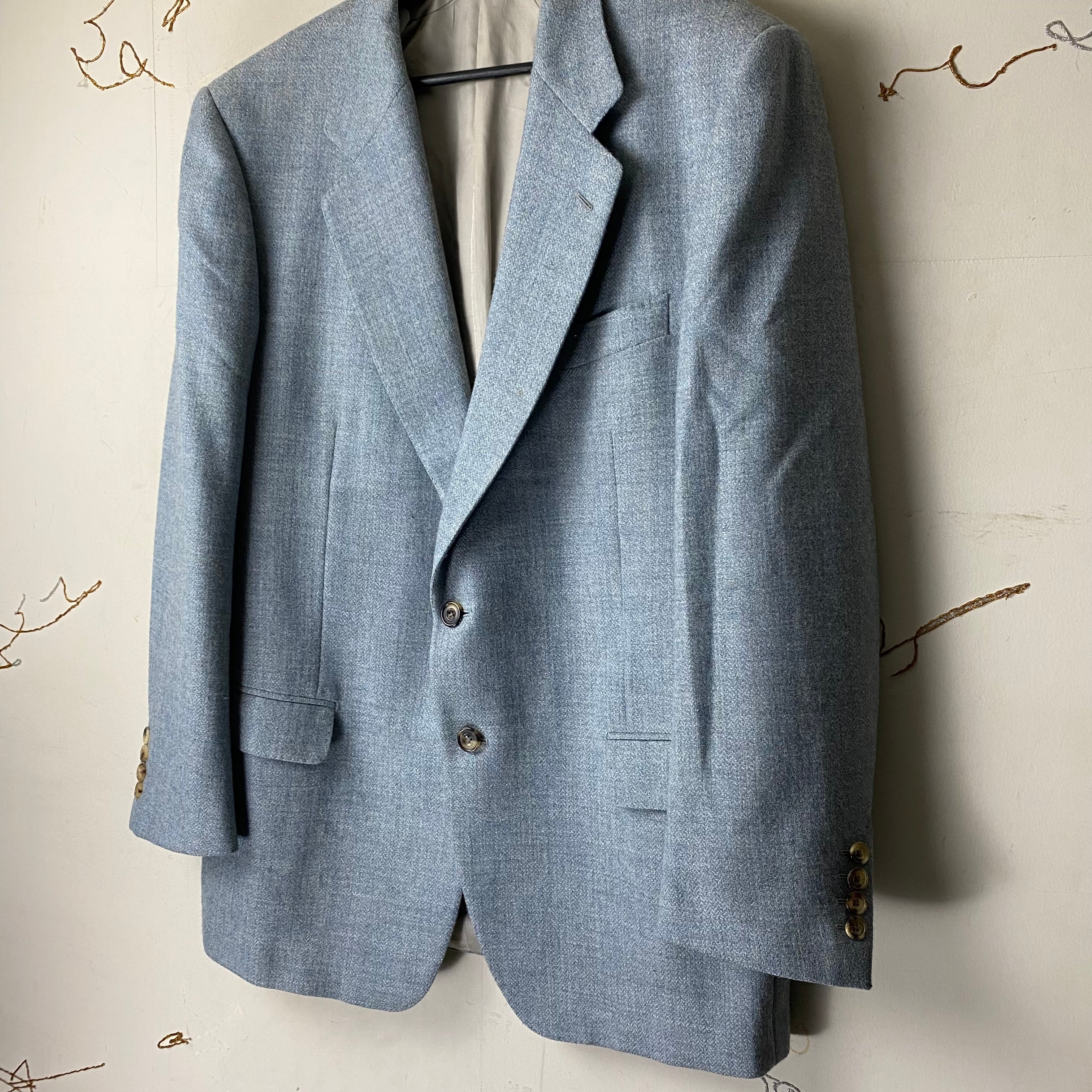vintage YVES SAINT LAURENT RIVE GAUCHE “HOMME” saxe blue tailored