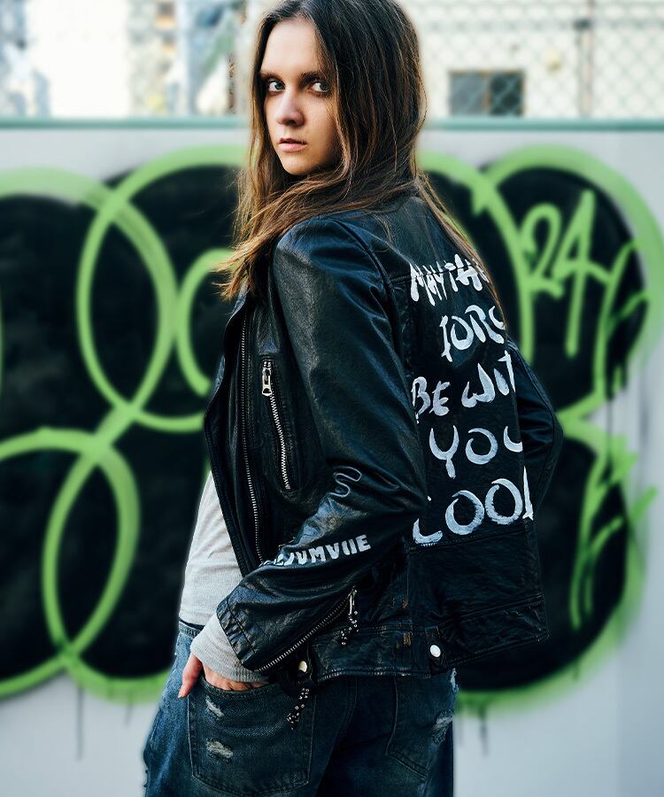 レザーライダースジャケット メッセージ入り　COOLA レザーライダースジャケット メッセージ入り COOLA 【公式通販】