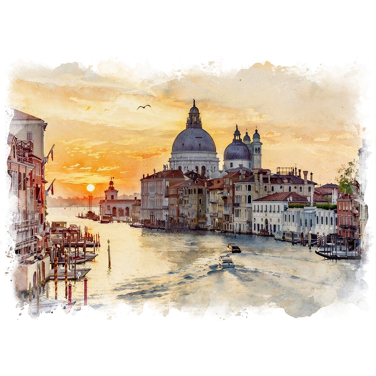 絵画 風景画(街並み) イタリア フィレンツェ インテリアアート額付き