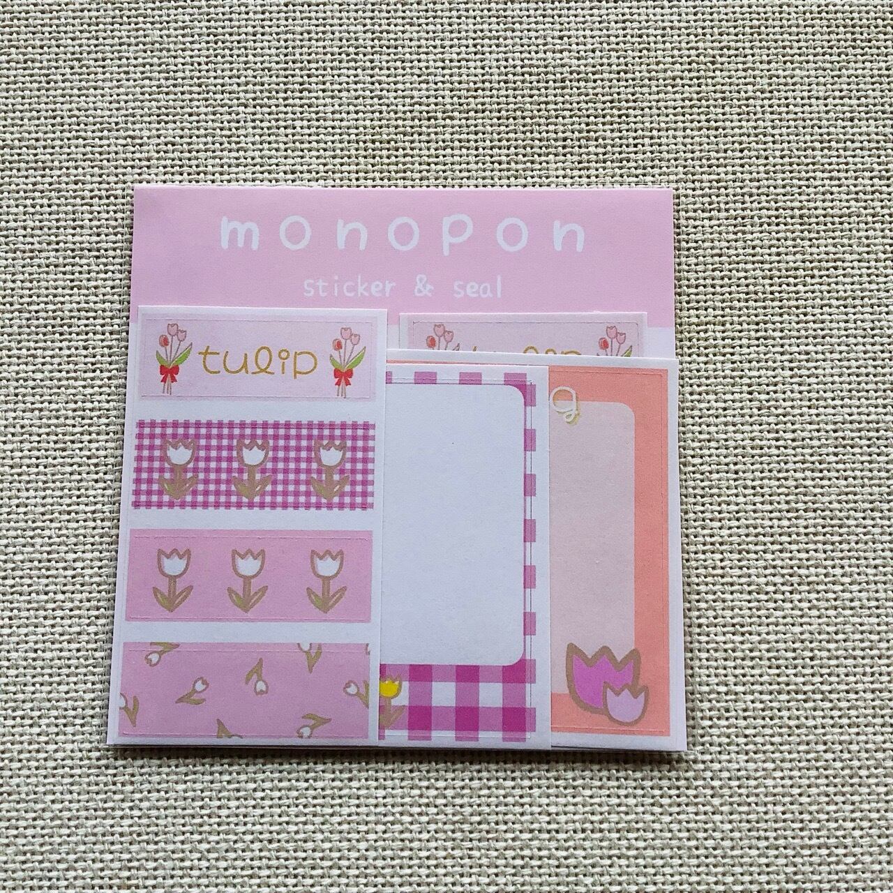 monopon チューリップ マステ風&メモ風シール 白