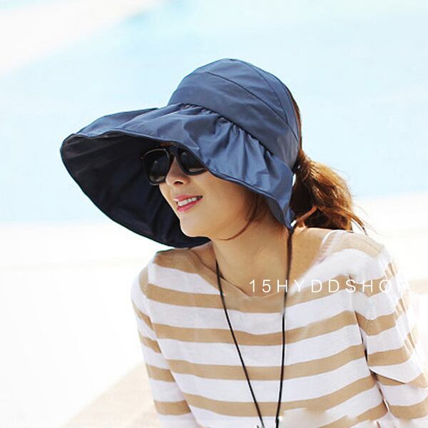 南の日よけ帽女性の夏の日焼け止めビーチサンダル帽子旅行折りたたみ式カバーフェイスUV日よけ帽夏 ブラック・アイド・ピーズ40918427299