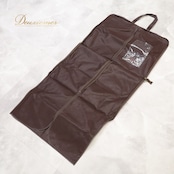 フラダンス 小物 ガーメントバック ブラウン系 マカマカ MakaMaka バッグ 茶 ハワイアンプリント 不織布 ダンス小物 ファスナー 持ち運び 練習 レッスン イベント 発表会