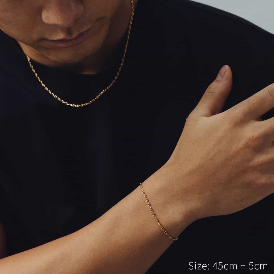 fine anchor chain necklace (gold) #n83 | garcia