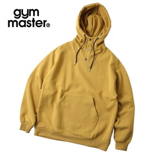 gym master ジムマスター 12oz ヘビー裏起毛 スウェット プルオーバーパーカー スナップボタン ワイドシルエット メンズ G833739 マスタード
