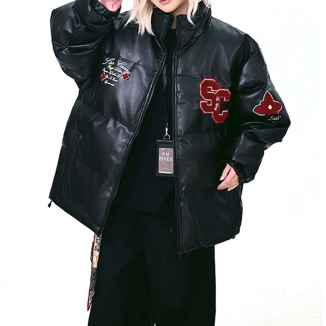 エンブレムパフスタンドネックブルゾン 2col R01311