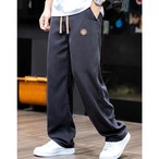 Logo Embroidered Elastic Waist Wide Pants ◇H0343