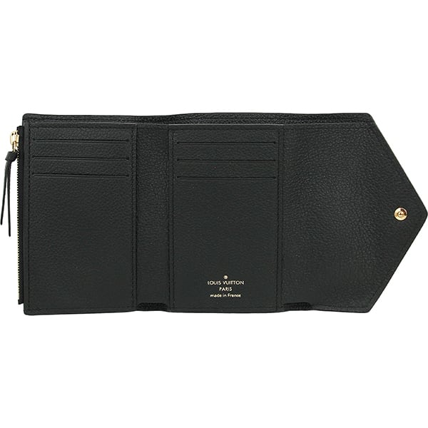 美品 ルイヴィトン ポルトフォイユ ヴィクトリーヌ バイカラー 三つ折り財布 黒 New LOUIS VUITTON ルイヴィトン 三つ折り財布 ポルトフォイユ