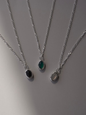 mini gemstone necklace  silver