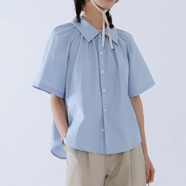 シャーリング半袖シャツ