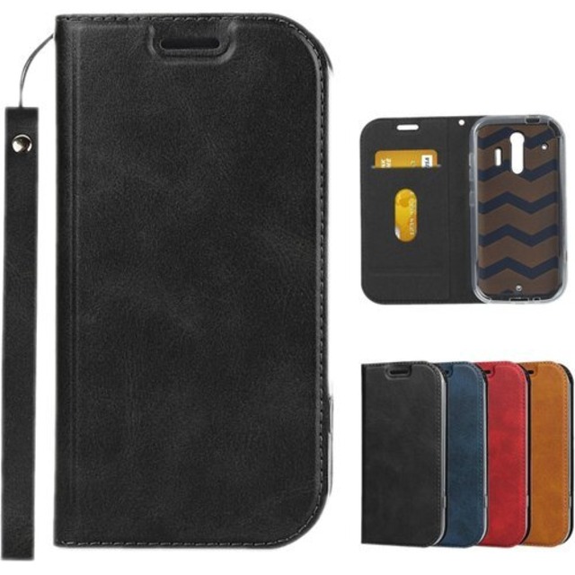 らくらくスマートフォン F-42A ケース らくらくスマートフォンme 2019年モデル:F-01L 手帳型ケース 携帯カバー PUレザー スマホケース カード収納 スタンド機能 衝撃吸収 ストラップ付き マグネット式 Fujitsu 富士通 F-01L f01l/ F-42A F42a ケース 全面保護カバー 軽量薄型 耐衝撃 ブラック 664