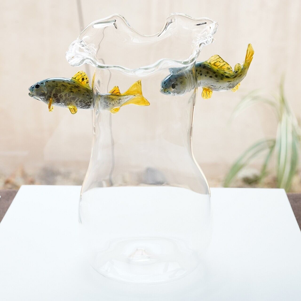 竹川久仁子】耐熱ガラス びわます花器T-36 | ろにせら ギャラリーと