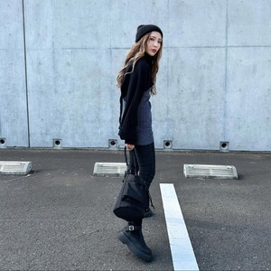 zipup fleece layer tops／black