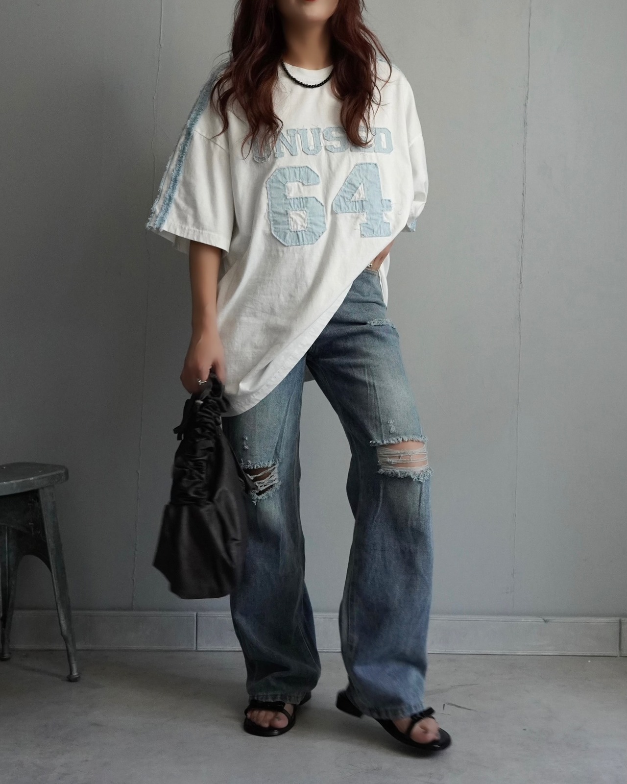 【unused.lab】Sideline denim patch CS/Blue