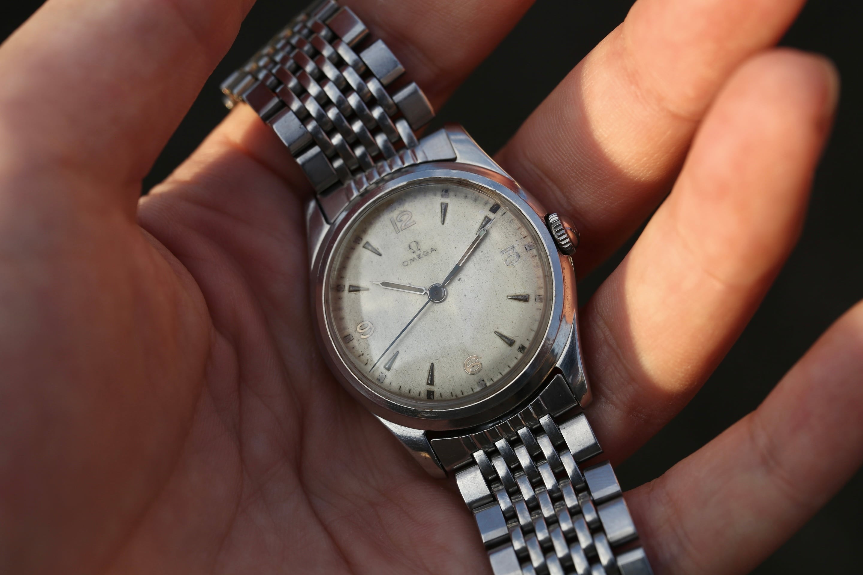 OMEGA】 1950's オメガ ミリタリー 飛びアラビア ”シルバーレター