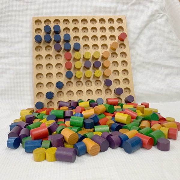 【セール】デュシマ ステッキ遊び ジャンボ 10×10 ペグさし 2歳〜