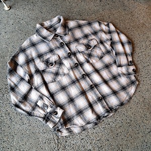 ショート丈 ヘビーフランネルシャツ used [412059]