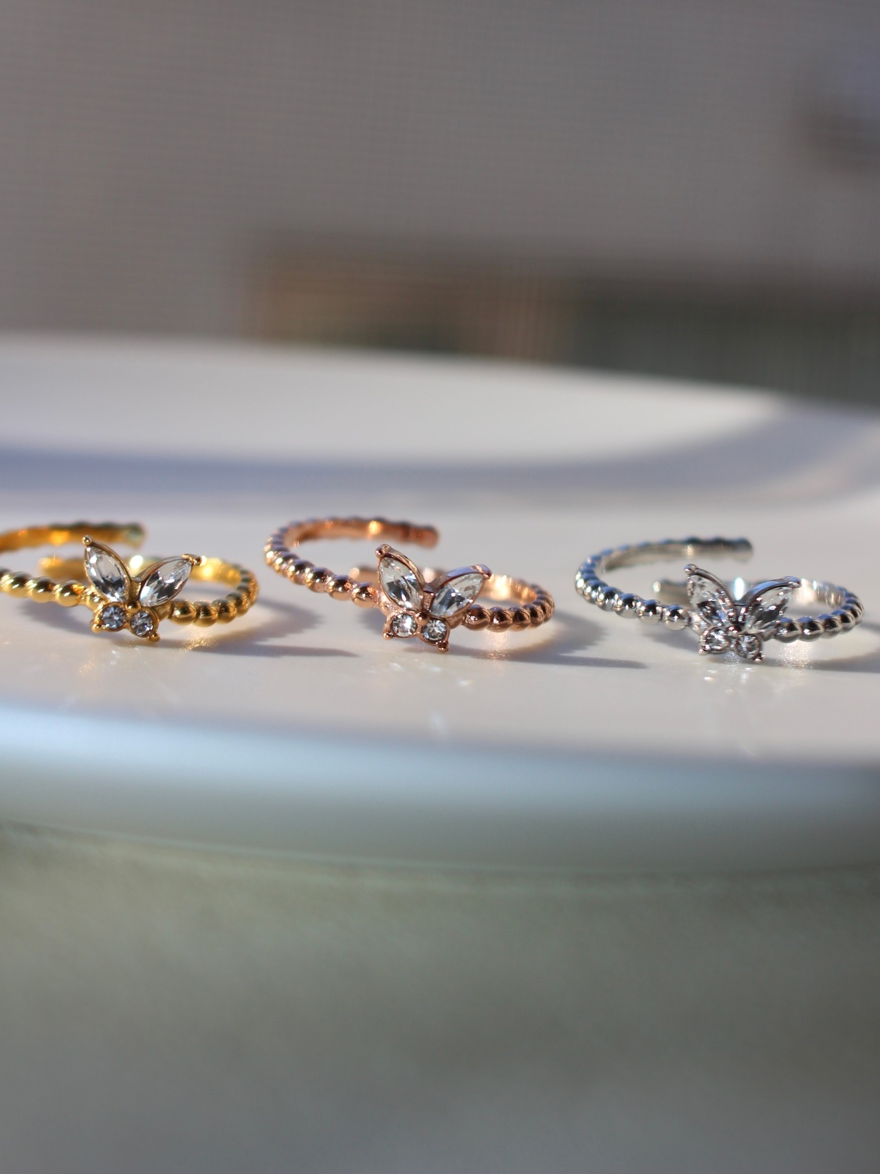 Zirconia butterfly ring