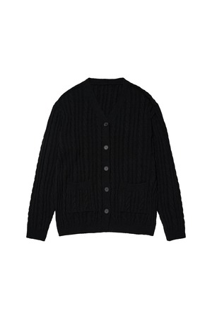 [DEINET] DEINET CABLE CARDIGAN IN BLACK 正規品 韓国ブランド 韓国通販 韓国代行 韓国ファッション デイネット ダイニット 日本 店舗