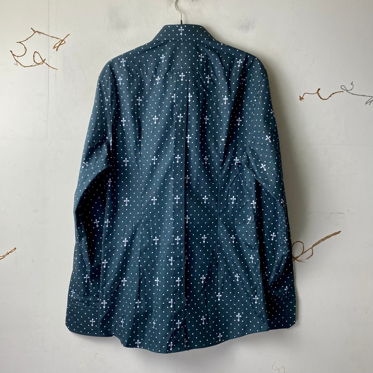 DOLCE&GABBANA dot × cross pattern shirt