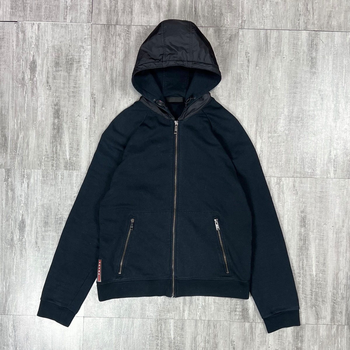 PRADA Nylon Hybrid Zip-Up Hoodie Size M | magari
