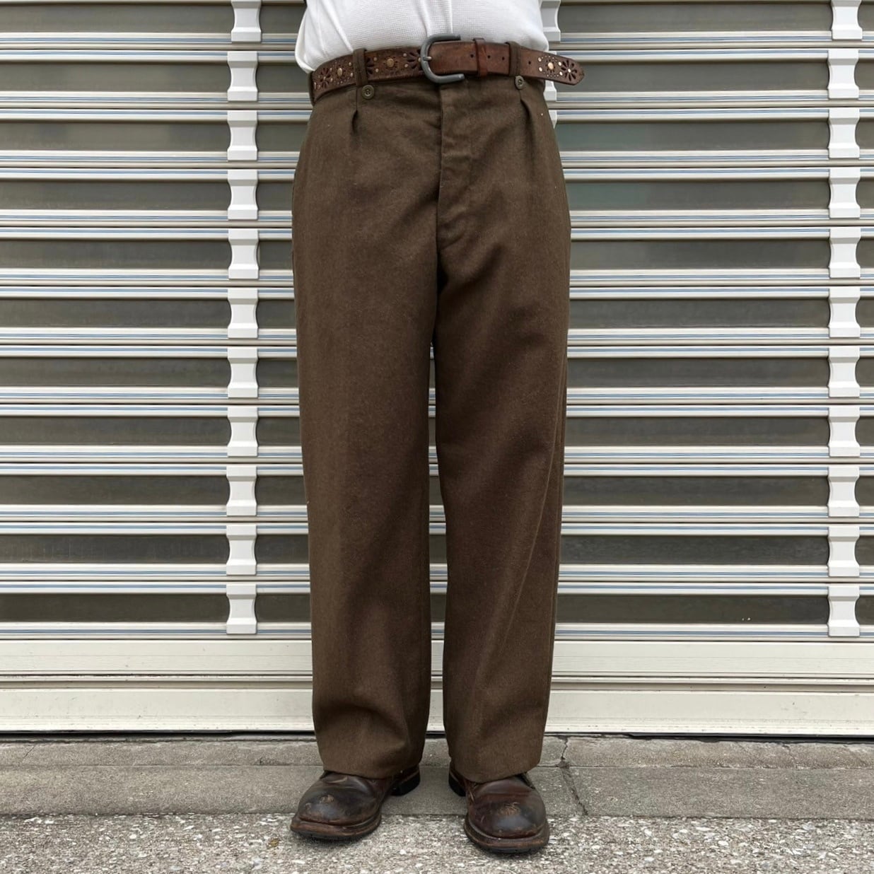50s フランス軍 実物 M52 フランネル ウールパンツ トラウザーズ 50s フランス軍 実物 M52 フランネル ウールパンツ トラウザーズ