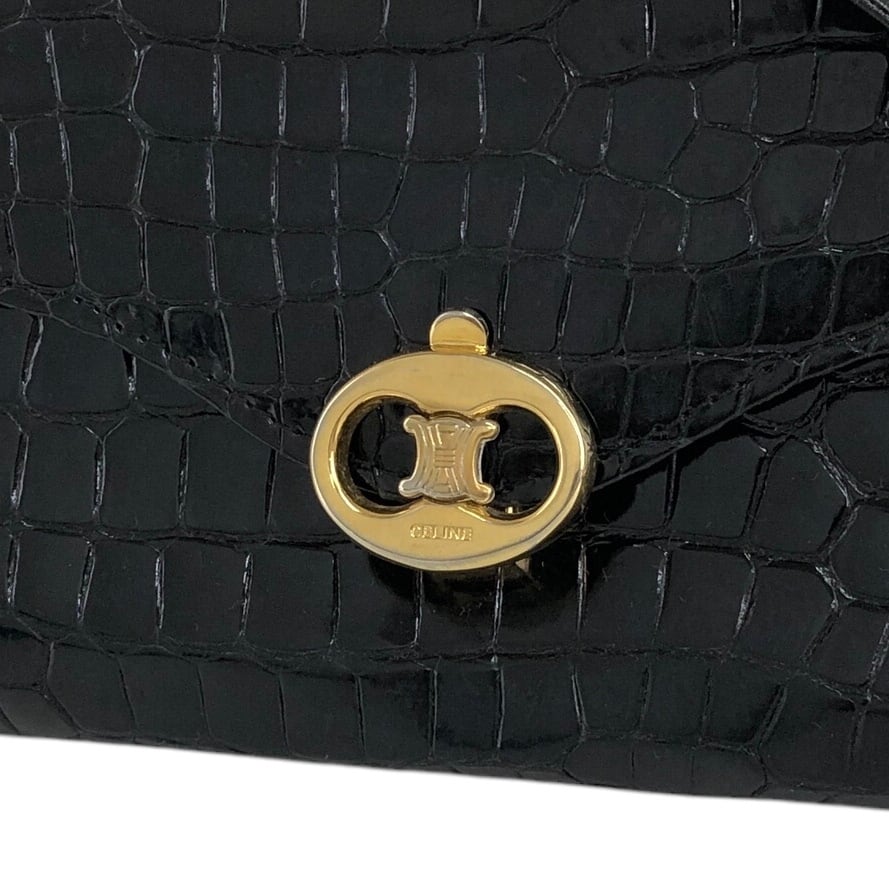 OLD CELINE トリオンフ レザーショルダーバッグ ブラウン / ブラック CELINE セリーヌ トリオンフ ショルダーバッグ 188882BZ4.04LU