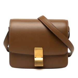 セリーヌ クラシックボックス スモール ショルダーバッグ ブラウン レザー レディース CELINE 【中古】