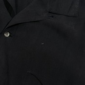 シルク100% Papas パパス 長袖 オープンカラー シャツ M/ブラック系 メンズ