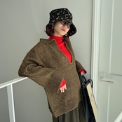 スキッパーオーバーKnit/mixブラウン