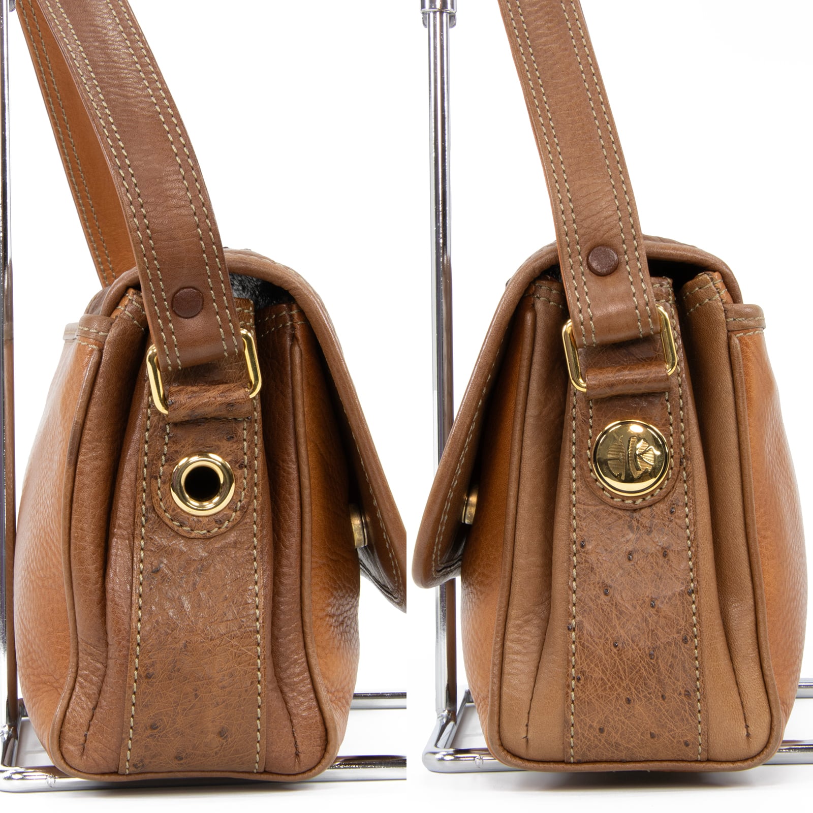 LOEWE ブラウン オーストリッチショルダーバッグ 【公式通販】