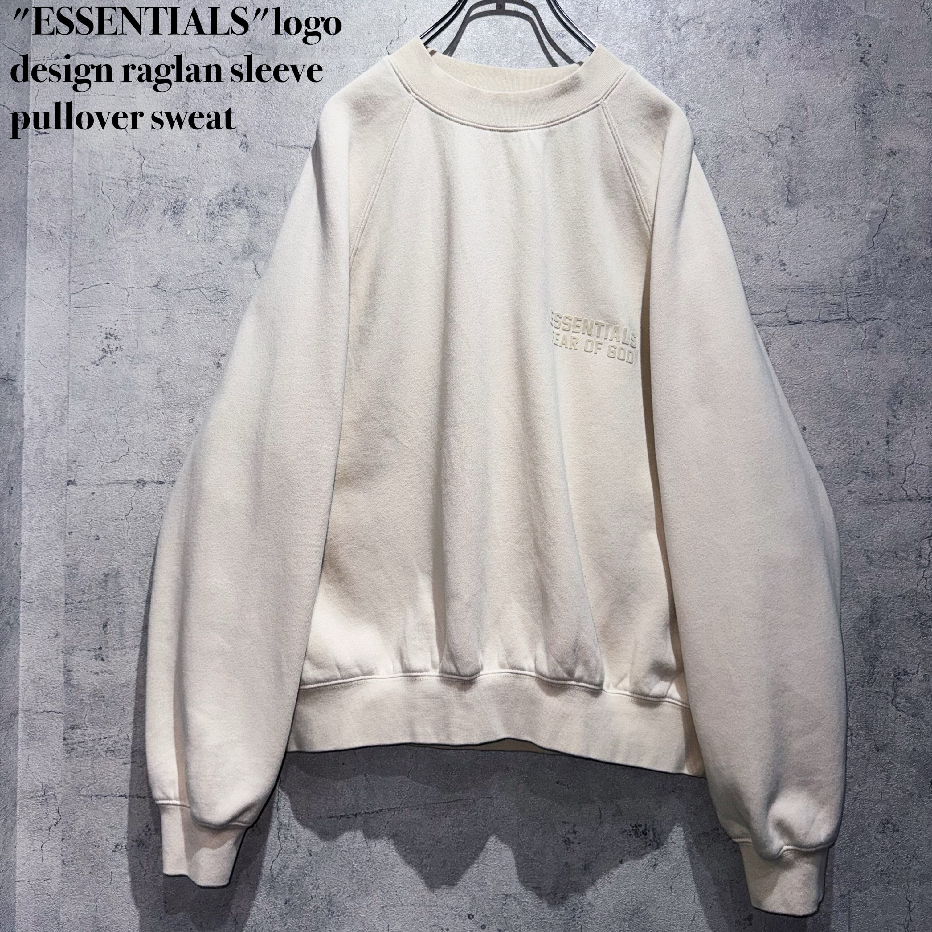 "ESSENTIALS"logo design raglan sleeve pullover sweat