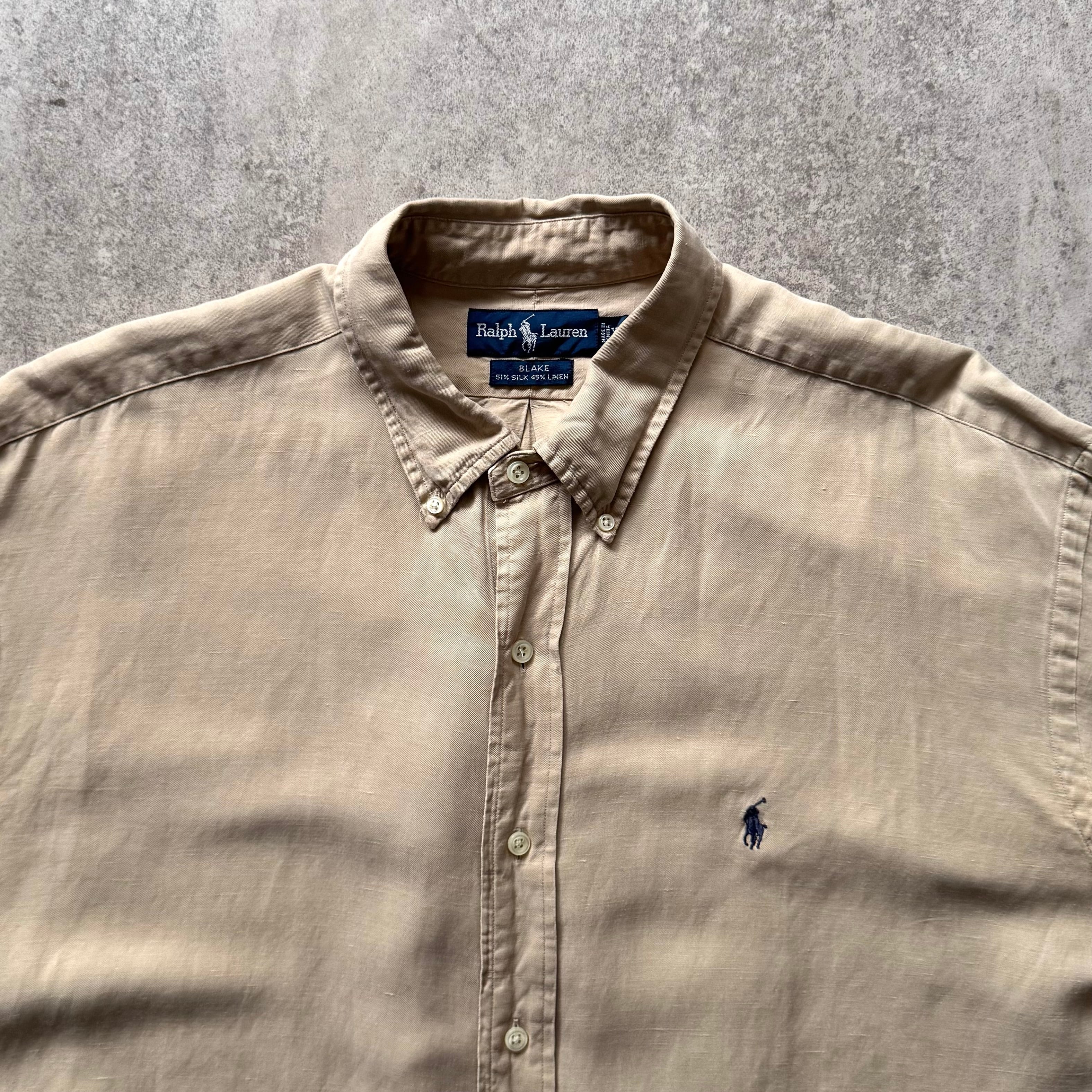 90s Ralph Lauren silk linen BD shirt 
