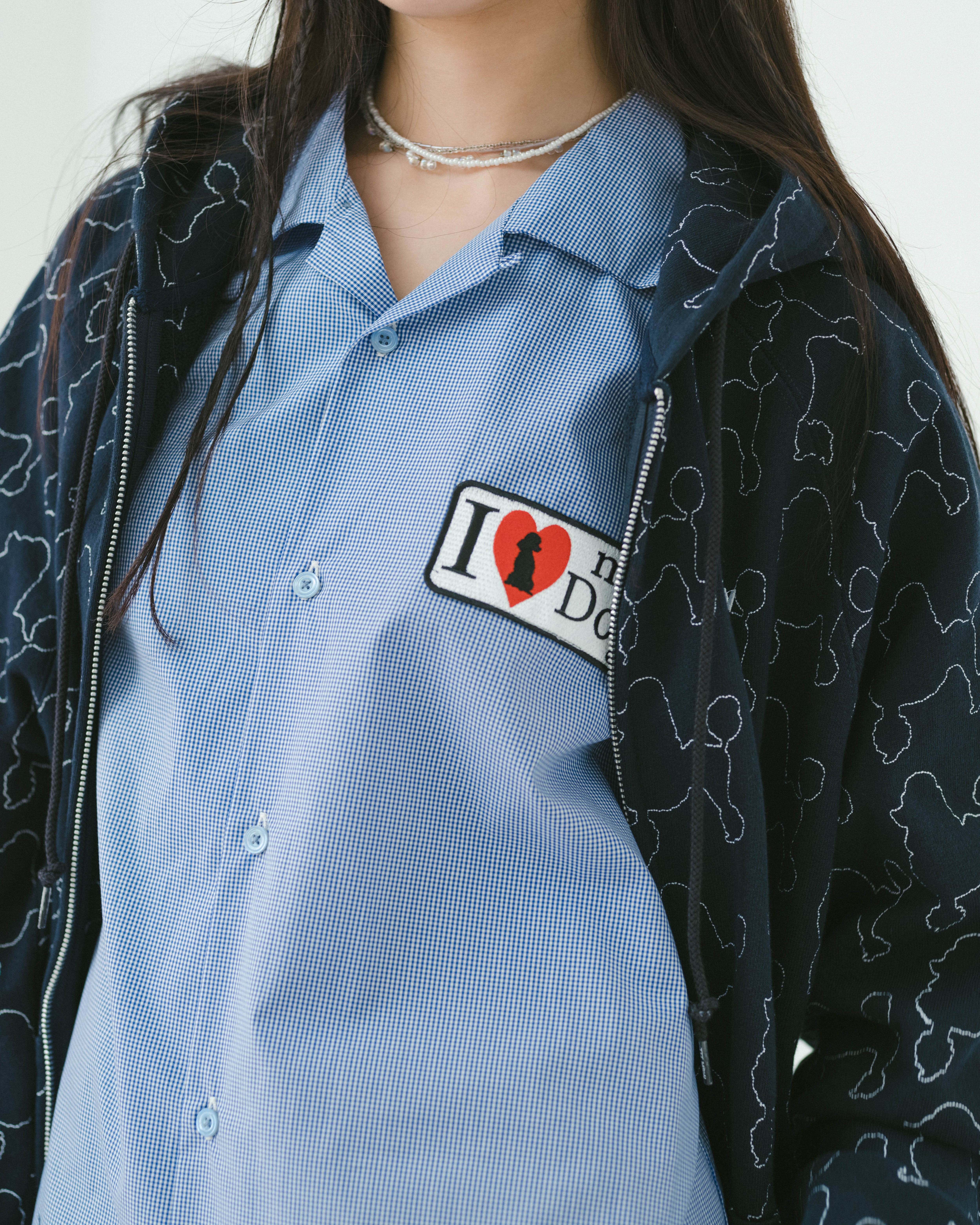 I love my dog half sleeve shirt（GINGHAM CHECK） | TTTMSW