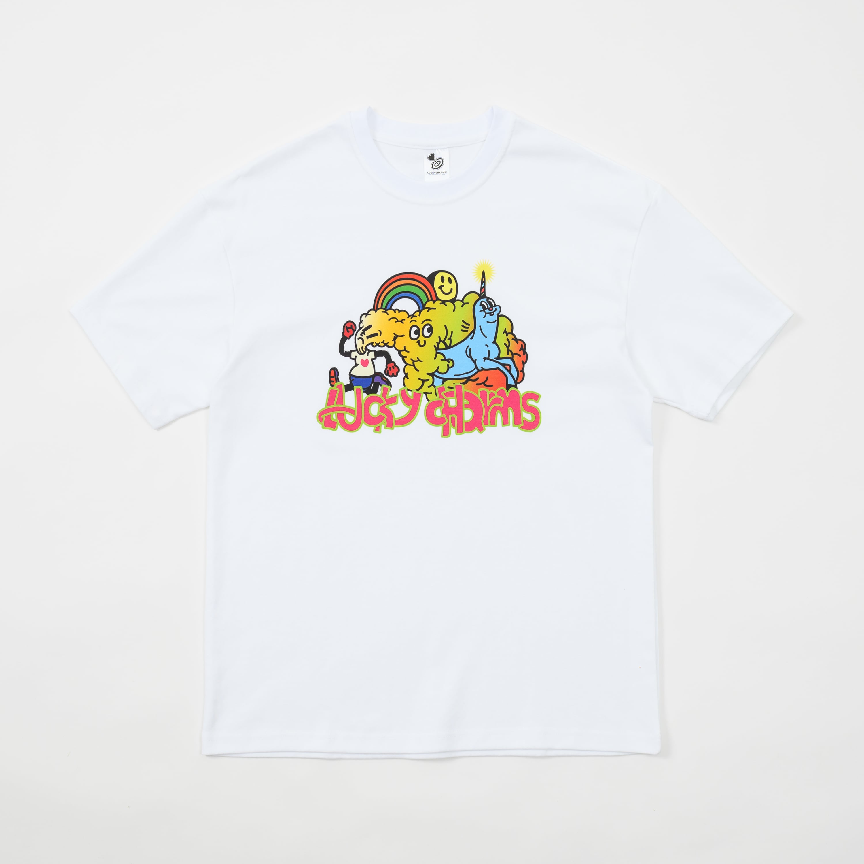 [LKCS] LUCKYCHARMS x OX. Happy day T-Shirts white 正規品 韓国ブランド 韓国ファッション 韓国代行  lucky charms T-シャツ ソ・イングク | BONZ (韓国ブランド 代行) powered by BASE