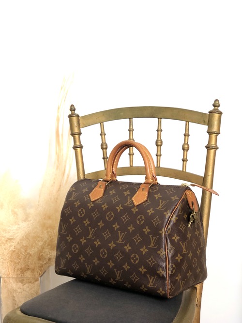 LOUIS VUITTON ルイヴィトン スピーディ30 モノグラム ハンドバッグ ブラウン レザー ボストン vintage ヴィンテージ オールド ancjxg