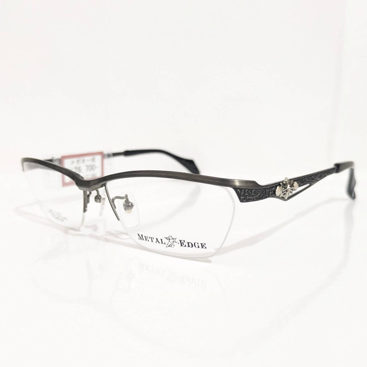 【METAL EDGE】スクエアナイロールフレーム ガンメタ