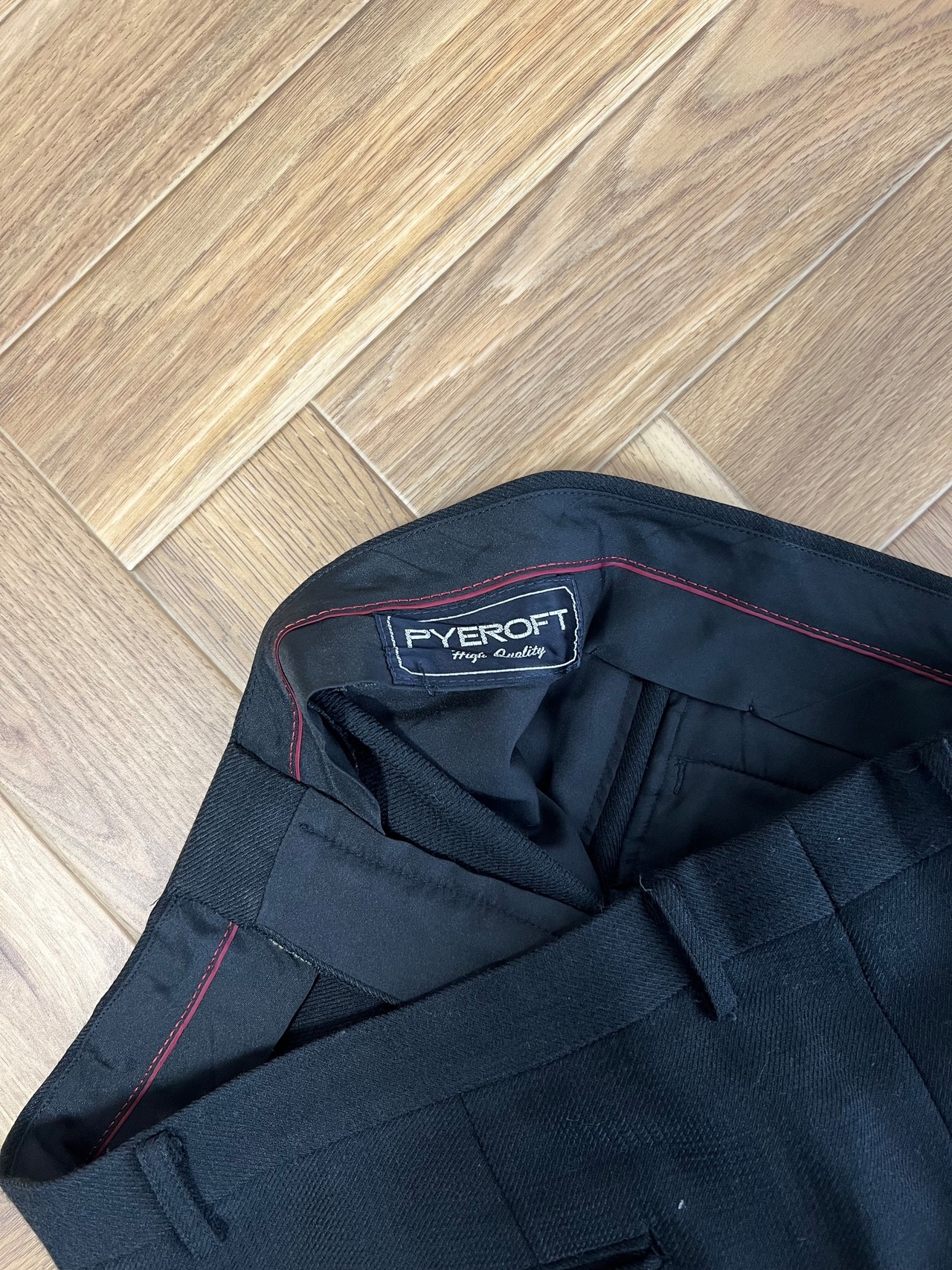 All Black Check Trousers