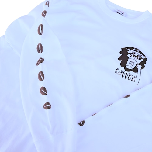CHI-BEE coffee ロングTシャツ(white)