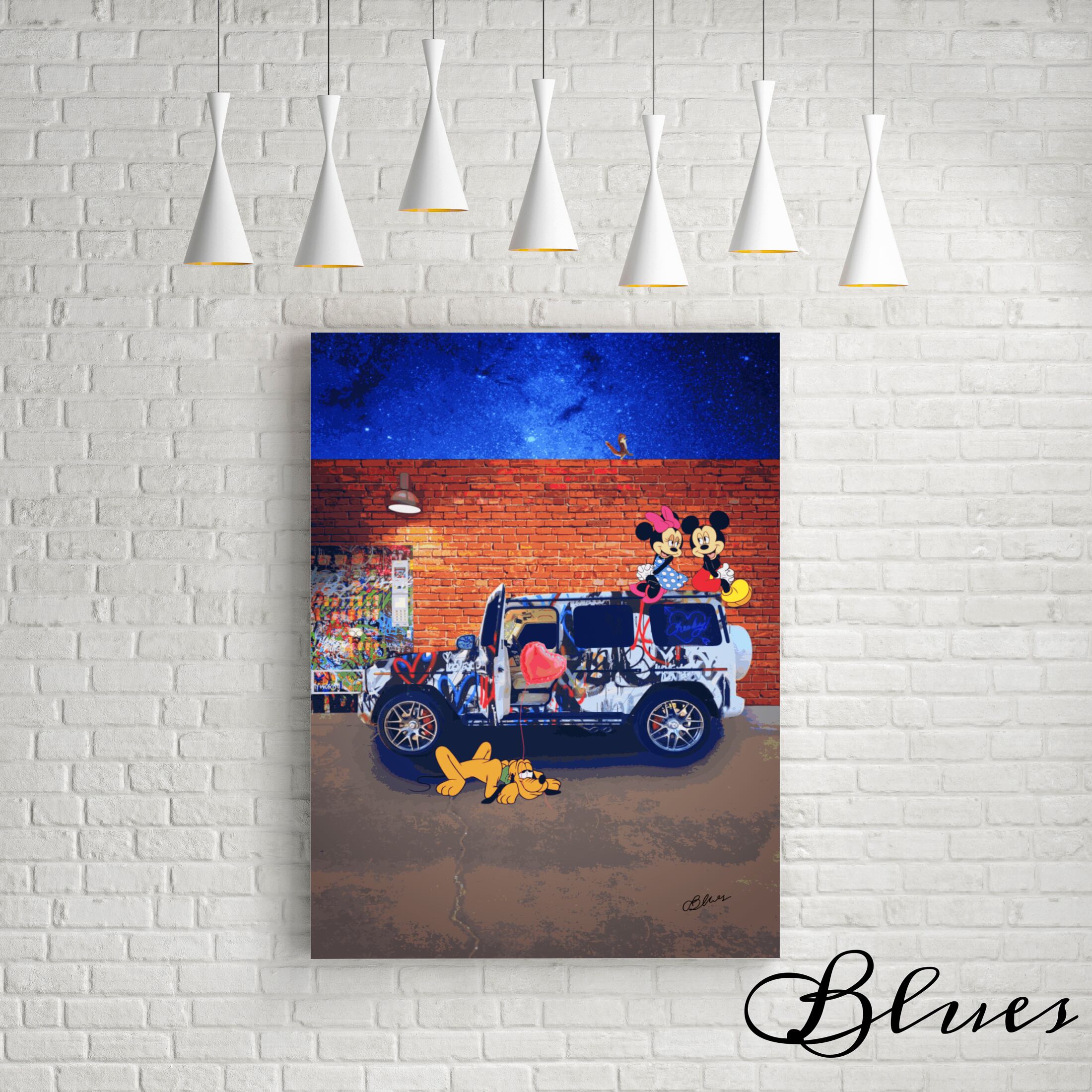 メルセデスベンツ ゲレンデ コラージュ ファッションアート キャンバス a1サイズ Blues Make Sense Art Gallery