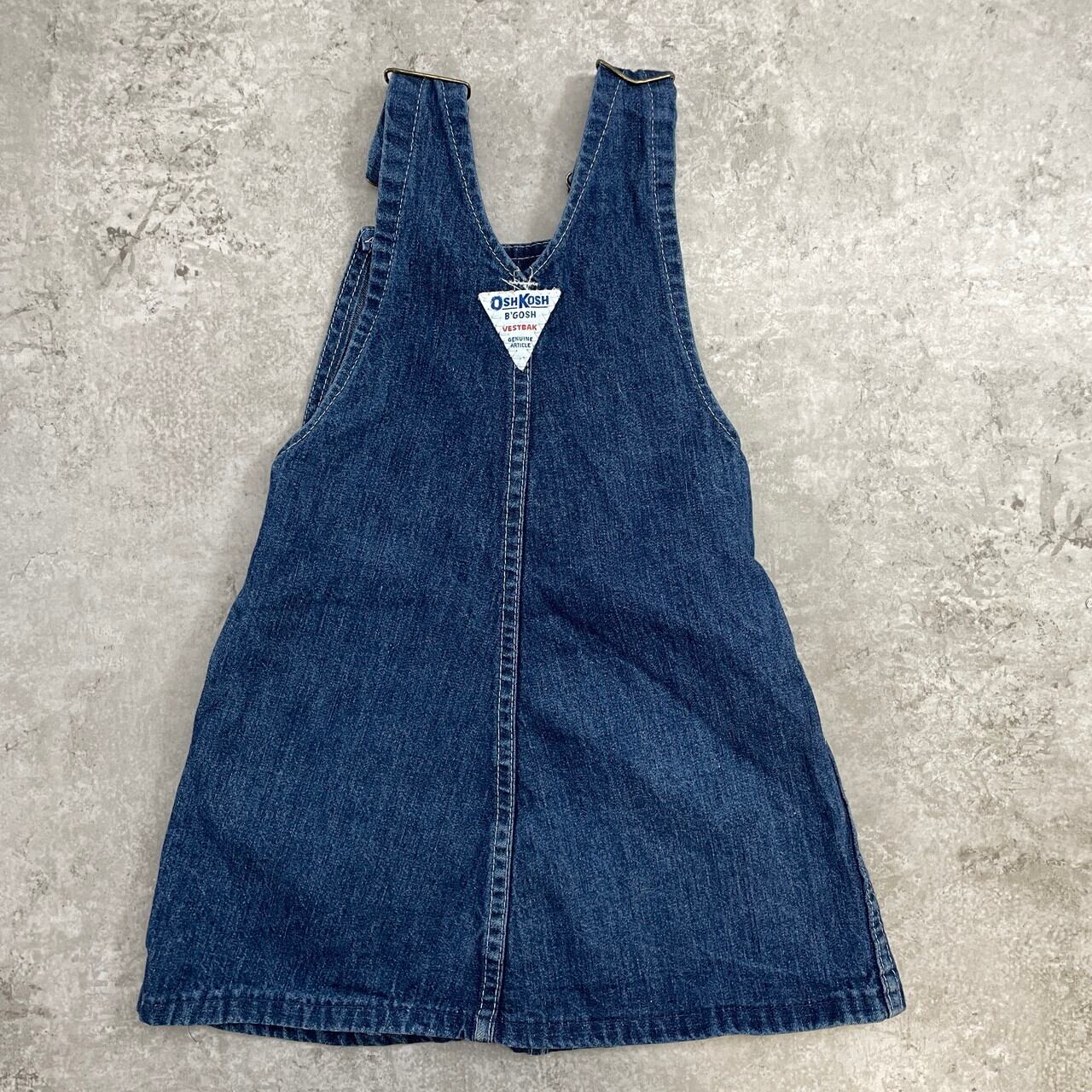kids】80年代 USA製 OSHKOSH オシュコシュ デニム ジャンパースカート