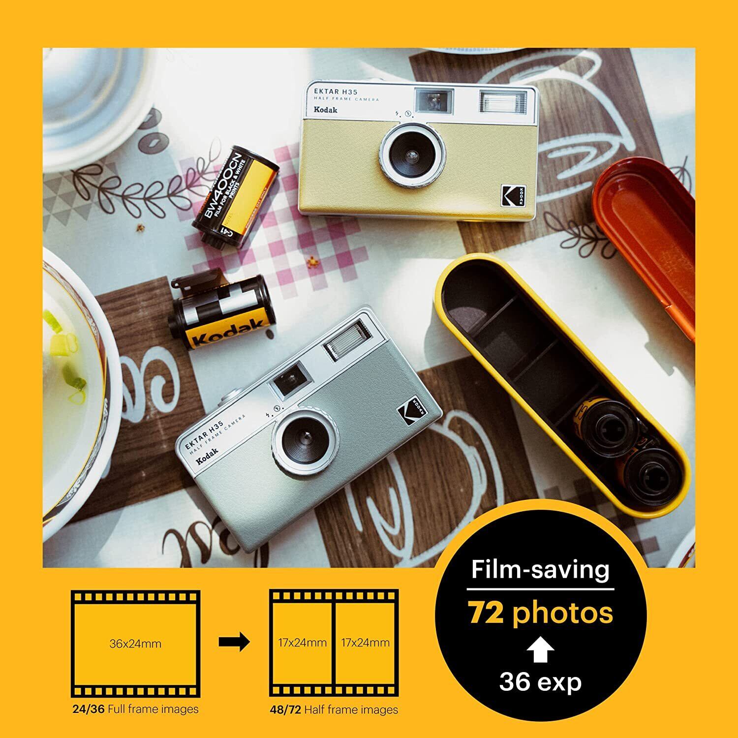 スピード対応 全国送料無料 Kodak コダック ハーフサイズフィルムカメラ Ektar H35 Half Frame Camera セージ Fucoa Cl