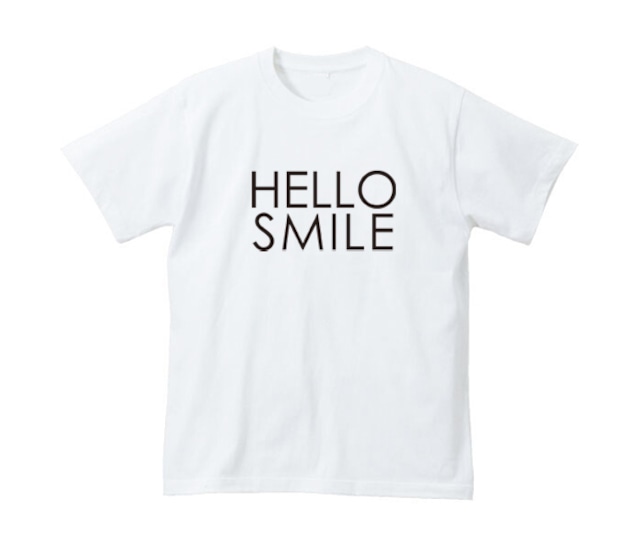 HELLO SMILE 大人サイズTシャツフロントプリント 児童虐待防止オレンジリボン活動へのチャリティー