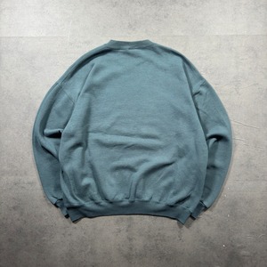 90s Russell Athletic sweatshirt solid blue green XL 古着