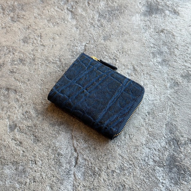 【限定商品】コンパクトウォレット Lジップ 姫路黒桟エレファント(藍染)