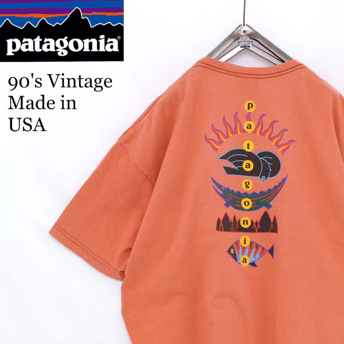 90s Vintage 【USA製】patagonia 雪無し 黒タグ Tシャツ パタゴニア  