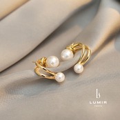 パールダブルフープピアス